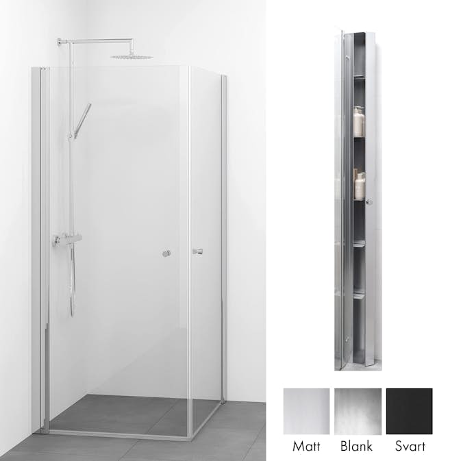 Duschpaket Macro Design Spirit Duschhörn Rak med Sky Duschhylla