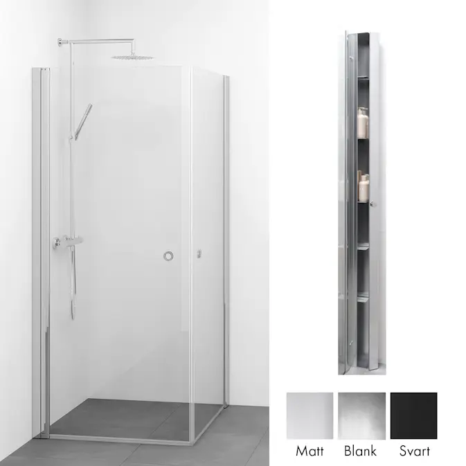 Duschpaket Macro Design Spirit Duschhörn Rak med Sky Duschhylla