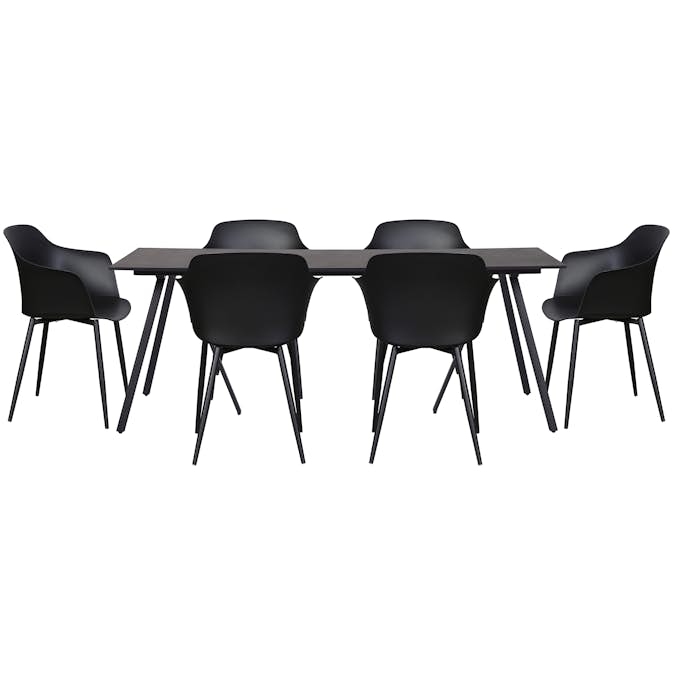 Matgrupp Comfort Garden Envy 200 Svart med 6 Envy Stolar