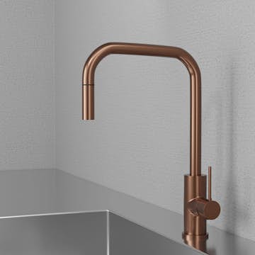 Köksblandare Scandtap Steel Accent Square med Utdragbar Pip