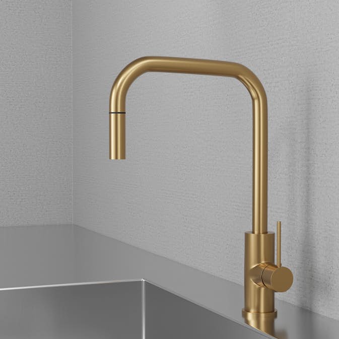 Köksblandare Primy Steel Accent Square med Utdragbar Pip