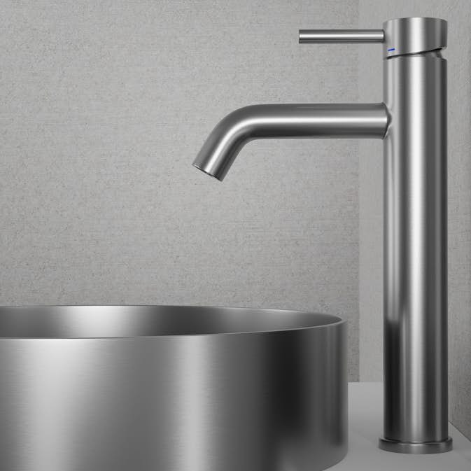 Tvättställsblandare Scandtap Steel Wave High
