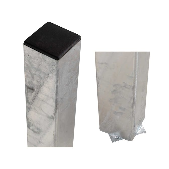 Stålstolpe 4,5x4,5x186 cm - till nedgrävning - inkl. 1 st. stolphatt