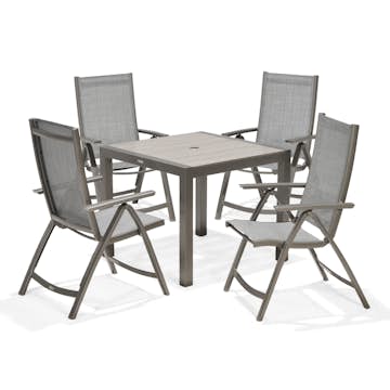 Matgrupp LifestyleGarden Solana med 4 Positionsstolar