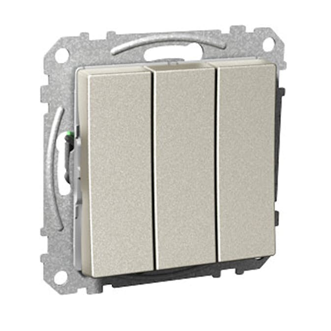 Strömbrytare Schneider Electric Exxact 3x1-Pol Metallic