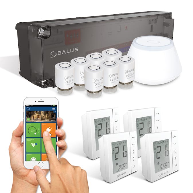 Styrpaket Flooré med 4 trådlösa termostater