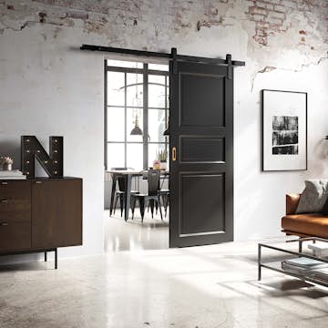 Kornisch Skena Swedoor Retro-stil för Utanpåliggande Skjutdörr