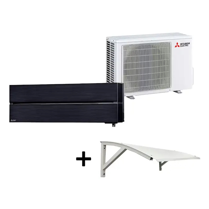 Luftvärmepump Mitsubishi Electric Hero 2.0 LN25 6,3kW Värme SCOP 5,2 Paket med Värmepumpstak