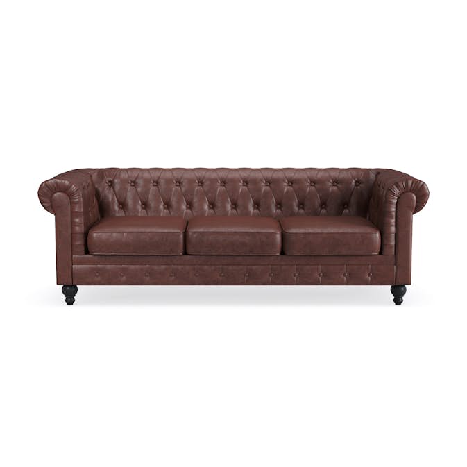 Soffa Manor House Chesterfield Lyx 3-sits Djup soffa konstläder