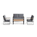Loungegrupp deNoord Serena Soffgrupp Utomhus 2-sits trädgårdssoffa med 2st fåtöljer