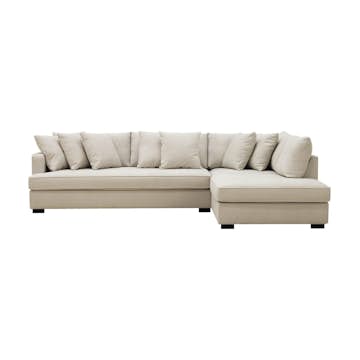 Soffa Scandinavian Choice Rossita 4-sits L-Formad Djup Schäslongsoffa med Hel Dyna