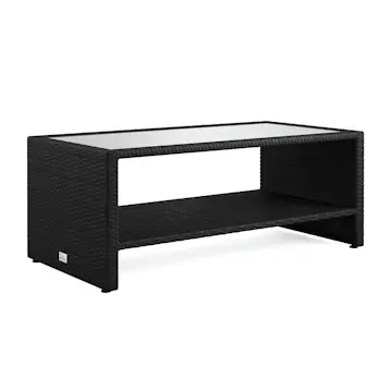 Loungebord Comfort Garden Bahamas Soffbord med hylla Utomhus 113 cm Konstrotting