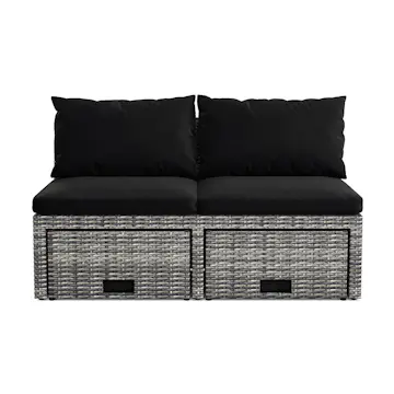 Loungegrupp Comfort Garden Bahamas Balkongsoffa med Pallar