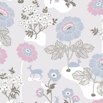 Tapet Duro 1900 Blomsteräng Ljusgrå 398-02