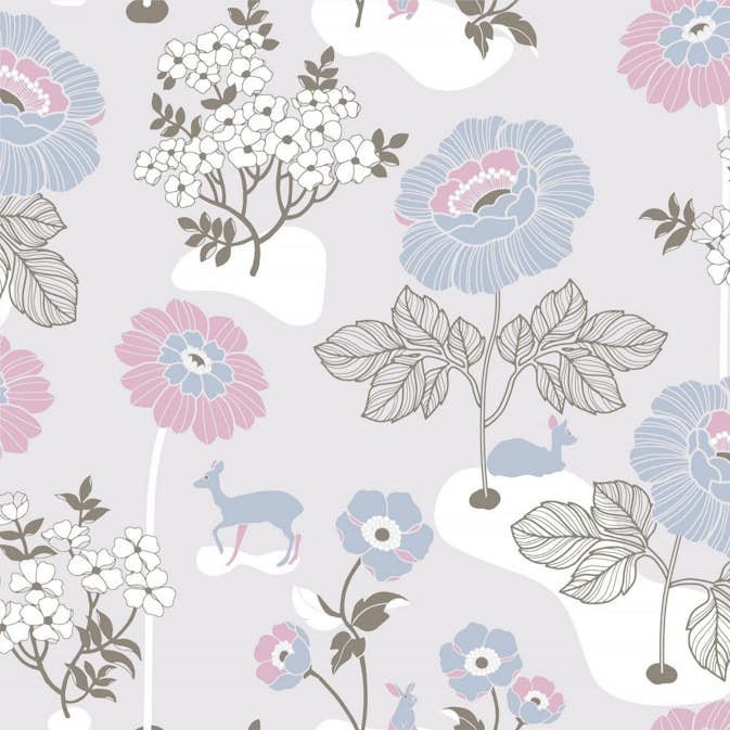 Tapet Duro 1900 Blomsteräng Ljusgrå 398-02