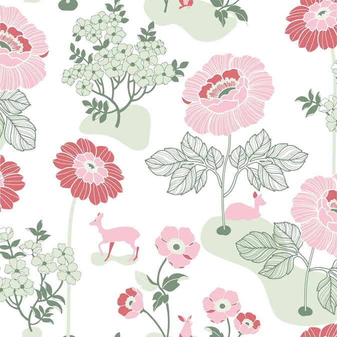 Tapet Duro 1900 Blomsteräng Röd 398-03