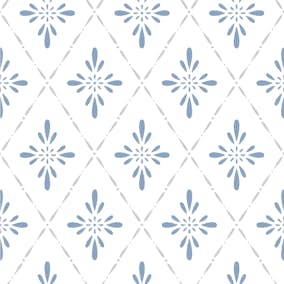 Tapet Duro 1900 Ljungbacka 392.04 QuickUp, Mönstrad Blå