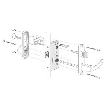 Tillbehör Svenska Fönsterdörrar för Spärrvred Insida Cylinder Utsida