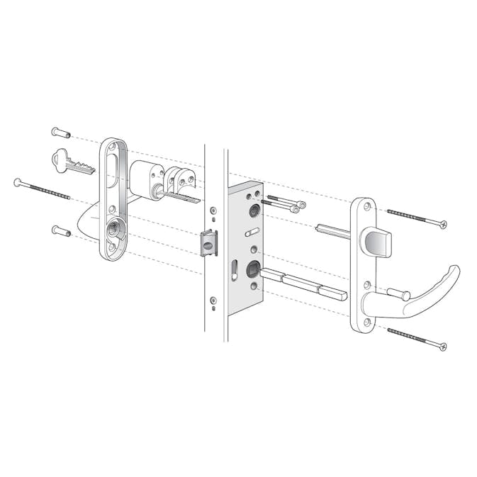 Tillbehör Svenska Fönsterdörrar för Spärrvred Insida Cylinder Utsida