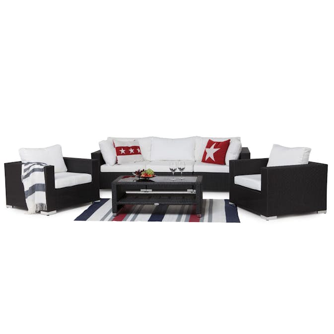 Loungegrupp Comfort Garden Bahamas 5-sits med Utebord m Hylla Utomhus