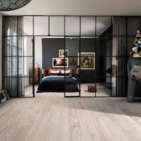 Parkettgolv Kährs Nouveau Snow Vit Mattlack Borstad Ek 2266 mm 1-stav