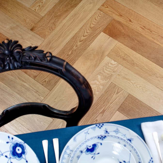 Fiskbensparkett Nordic Floor Ek 1-stav Grand Country
