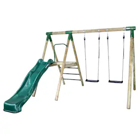 Gungställning Hörby Bruk Active Slide Trägunga med Rutschkana