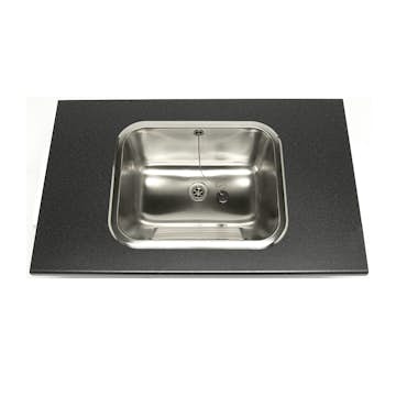 Tvättlåda Nimo TL60 Rostfri Handtvättlåda med Bräddavlopp & Ventil