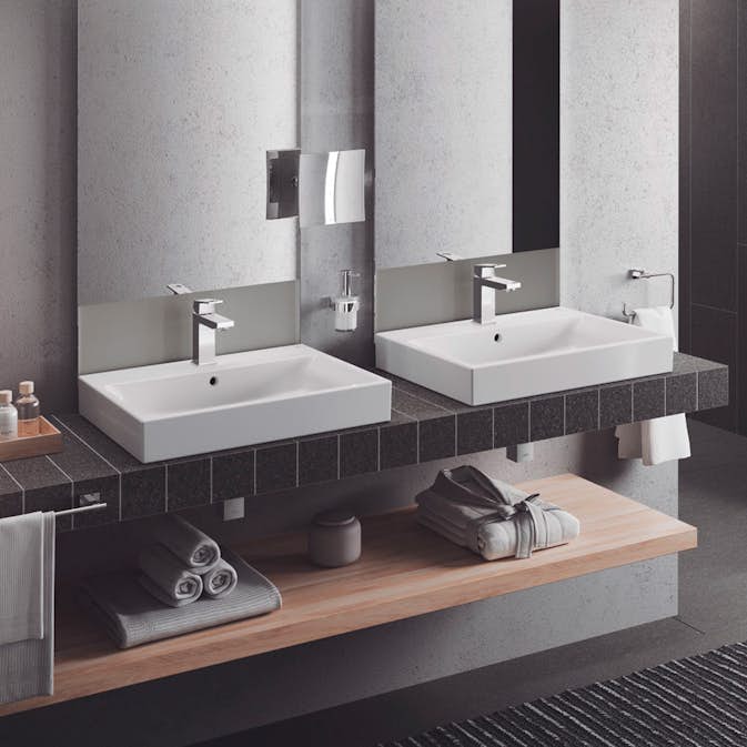 Tvättställ Grohe Cube Ceramic 39477 60 cm Bänktvättställ