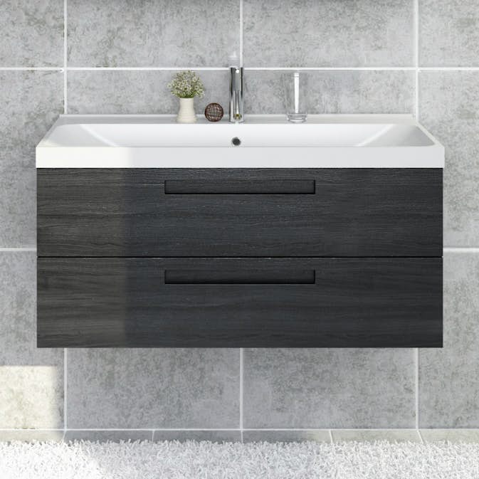 Tvättställsskåp Noro Relounge Svart Fanér