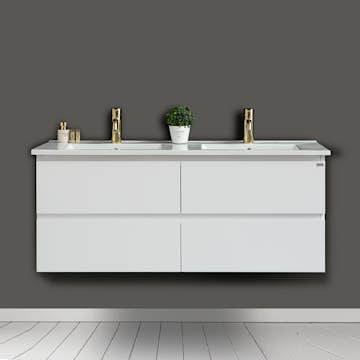 Tvättställsskåp 4AQUA Slim Med 4 Lådor & Grepplist