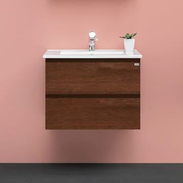 Tvättställsskåp 4AQUA Slim Med 2 Lådor & Grepplist