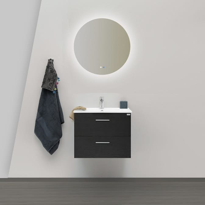 Möbelpaket 4AQUA Slim 60 med Tvättställ och Spegel Aura LED