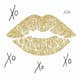 Väggdekor RoomMates XOXO Lip with Glitter