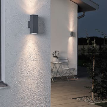 Vägglykta Gnosjö Konstsmide Monza Upp/ned Kvadratisk GU10 Mörkgrå