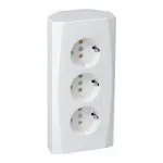 Vägguttag Malmbergs Nova Utanpåliggande 3-Vägs Hörndosa