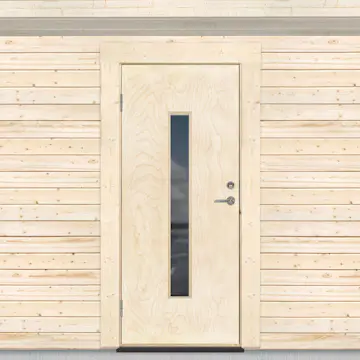 Varmförrådsdörr Sveadörren Avlångt Fönster Obehandlad