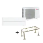Luftvärmepump Mitsubishi Electric Hero 2.0 LN25 6,3kW Värme SCOP 5,2 Paket med Markstativ