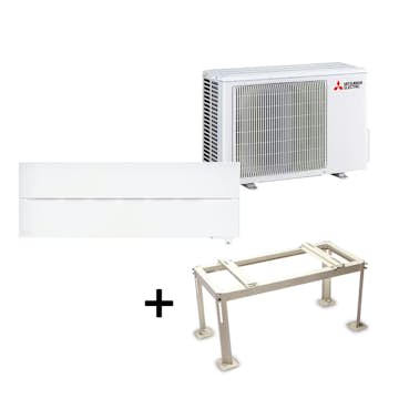 Mitsubishi Electric Hero 2.0 LN25 6,3kW Värme SCOP 5,2 Paket med Markstativ Luftvärmepump