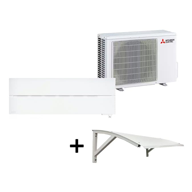 Mitsubishi Electric Hero 2.0 LN25 6,3kW Värme SCOP 5,2 Paket med Värmepumpstak Luftvärmepump