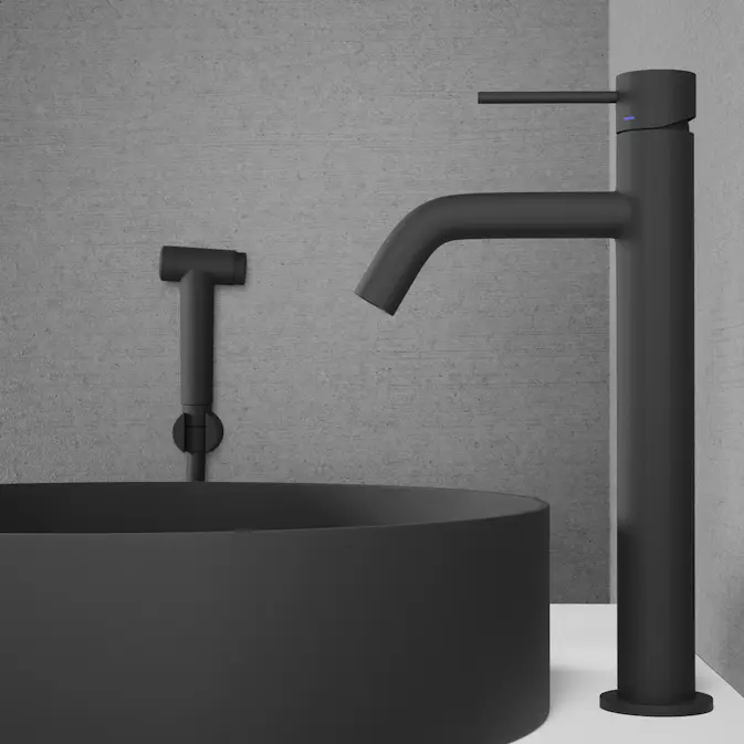 Tvättställsblandare Scandtap Steel Voyage High med Sidodusch