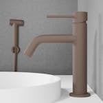 Tvättställsblandare Scandtap Steel Voyage Medium med Sidodusch