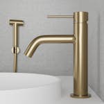 Tvättställsblandare Scandtap Steel Voyage Medium med Sidodusch