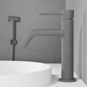 Tvättställsblandare Scandtap Steel Voyage Medium med Sidodusch