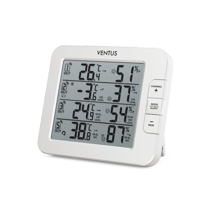 Väderstation Ventus Trådlös W210 Vit Termometer med Multifunktionell Display