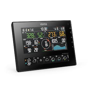 Väderstation Ventus Trådlös W850 Svart Termometer med Wifi & 10 Dagars Prognos
