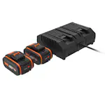 Batteri Worx WA3611 20V Paket Med 2 Batterier & 1 Dubbelladdare