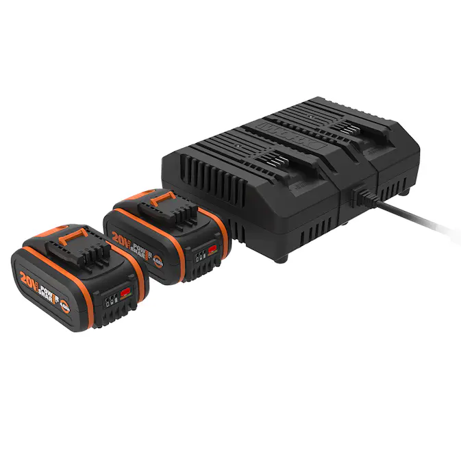 Batteri Worx WA3611 20V Paket Med 2 Batterier & 1 Dubbelladdare