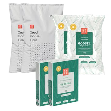 Gödsel Xeed Sommar & Höstpaket Med Gräsfrö Organiskt 700 kvm