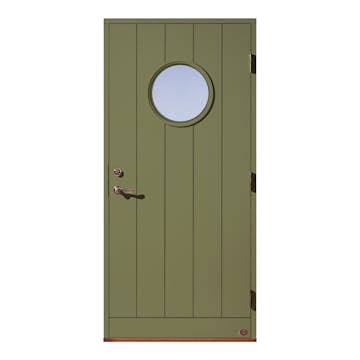 Ytterdörr Leksandsdörren Tunsta Runt Glas Eco74 RC2N